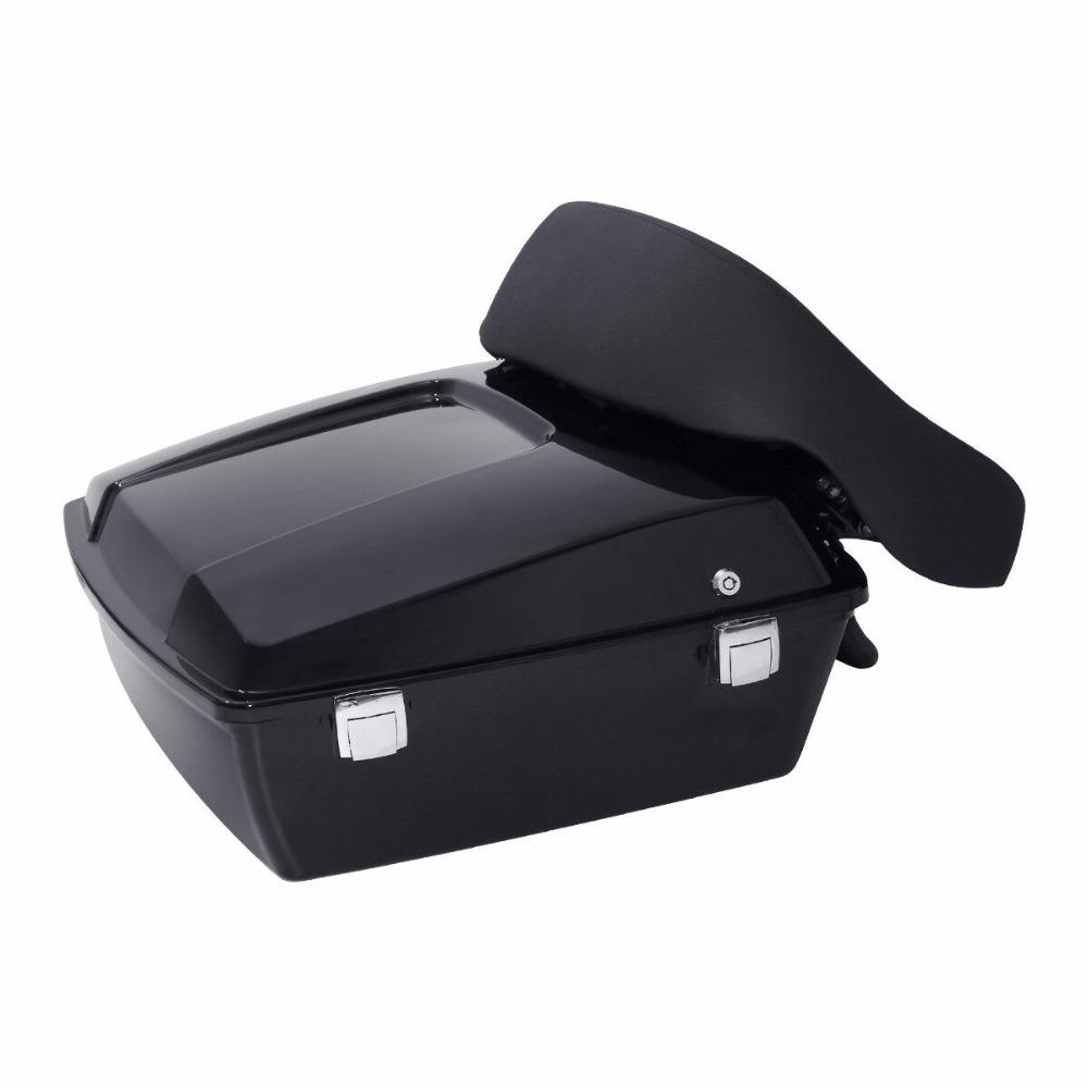 Motorcycle Chopped Trunk Backrest Pad For Harley Touring Road King Street Glide 1997-2013