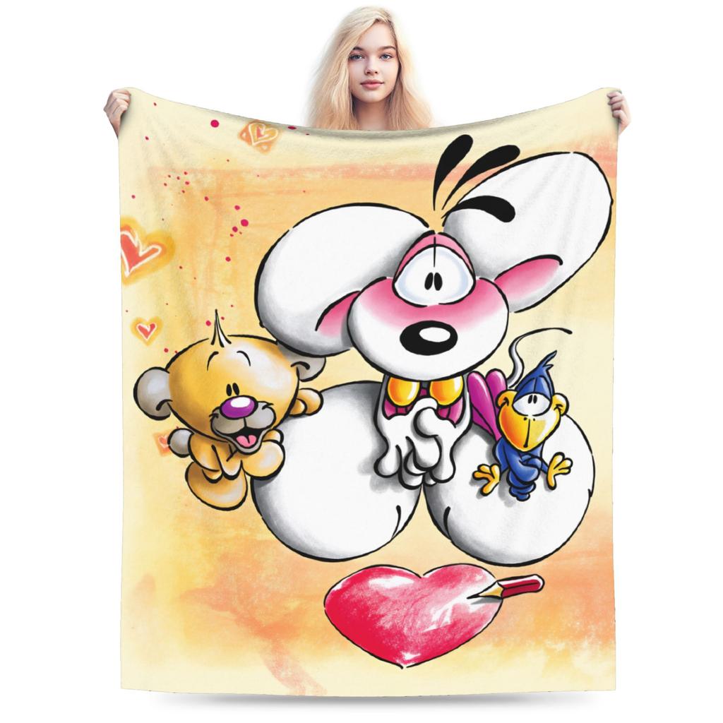 Super Warm Blanket Girls Boys Airplane Travel Diddl Cartoon Throw Blanket Flannel Bedspread For Bedroom Aesthetic Sofa Bed Cover