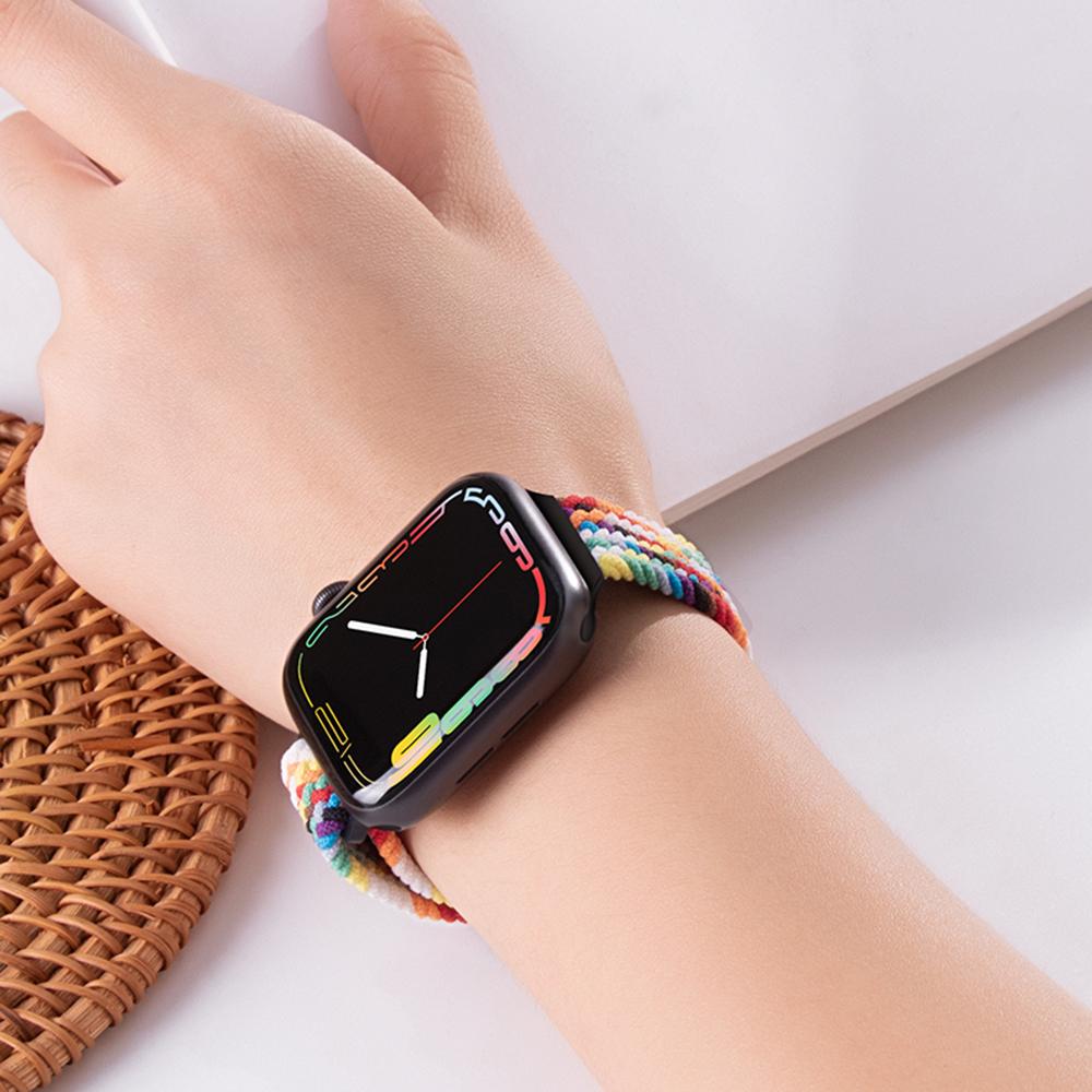 For Apple Watch 10 46mm/Ultra 2/Ultra 49mm/9 8 7 45mm/SE (2023) SE (2022) SE 6 5 4 44mm/3 2 1 42mm Watch Strap Braided Nylon Band