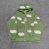Mens Casual Tracksuit Set Long Sleeve Zip-Up Hooded Jacket Sweatpants Streetwear Floral Print Fleece Lined Sportswear