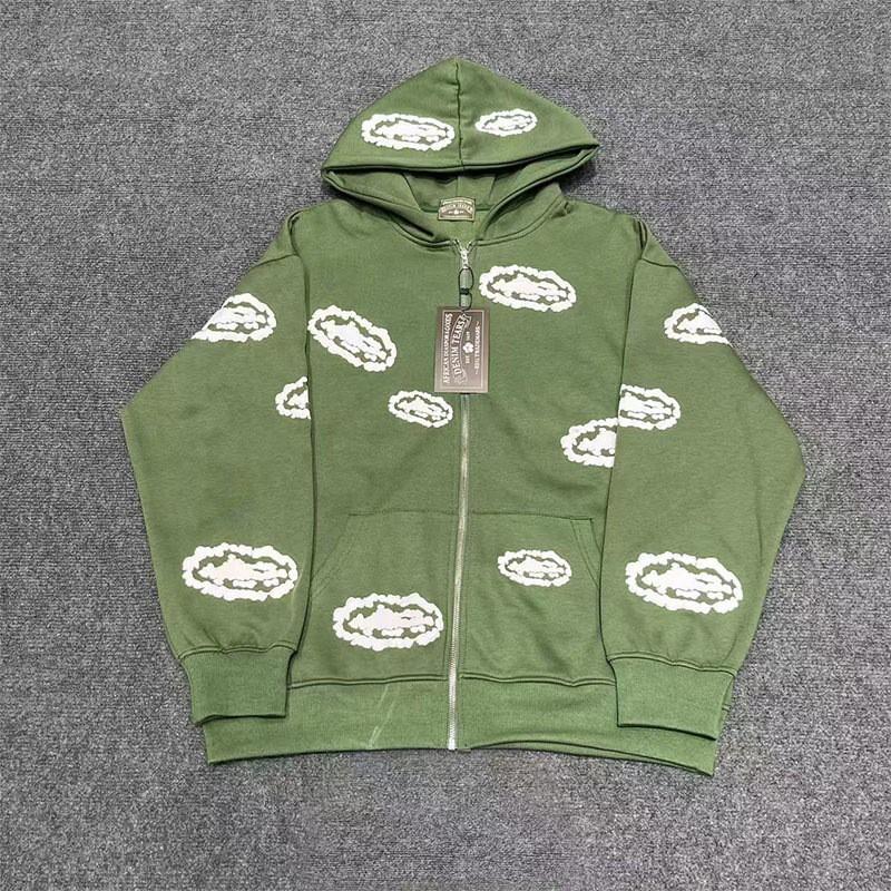 Mens Casual Tracksuit Set Long Sleeve Zip-Up Hooded Jacket Sweatpants Streetwear Floral Print Fleece Lined Sportswear