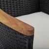 5 Piece Outdoor Dining Set Black Poly Rattan & Solid Acacia Wood