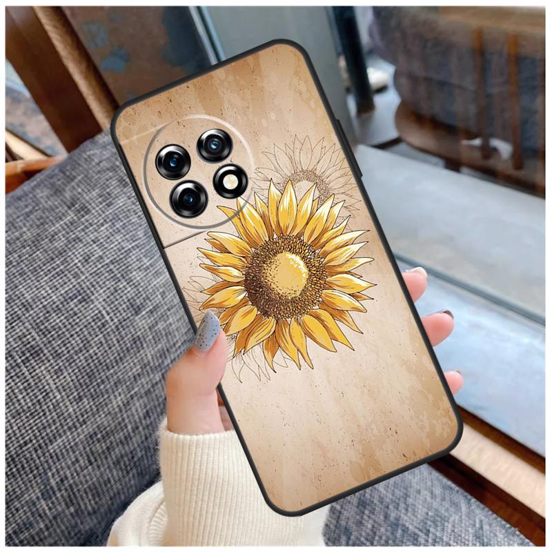 Beautiful Yellow Sunflower Case For OnePlus 13R 13T 12R 10R 10T 15 13 12 11 10 9 Pro Nord 5 CE 2 3 4 Lite N20 N30 Coque