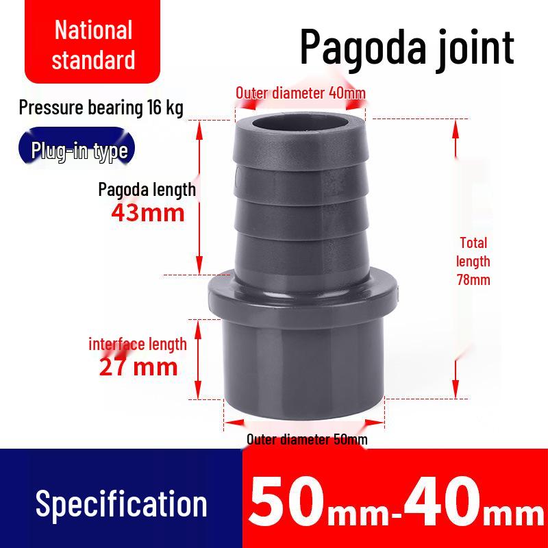 UPVC Pagoda Quick Connect Hose Reducing Fitting - Straight Male Thread (PVC-U)
