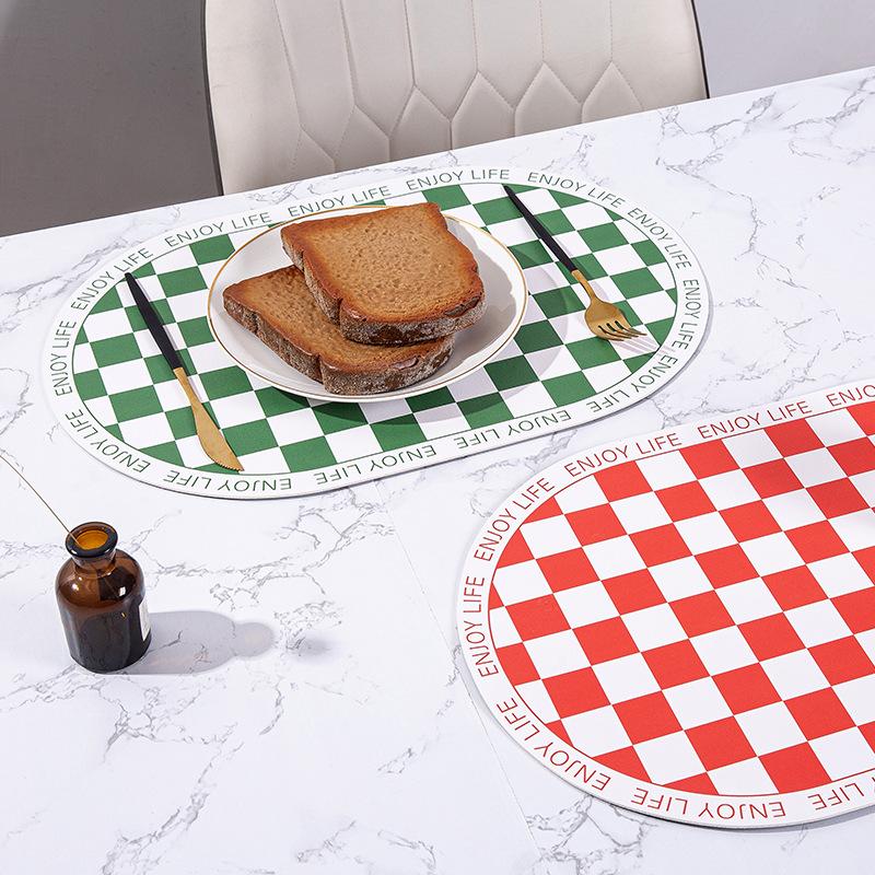 Leather Placemat, Heat Insulation, Anti-scalding, Waterproof and Oil-proof Cushion, Western Food Mat, Coaster, Plate Mat, Pot Mat, Plate Checkerboard