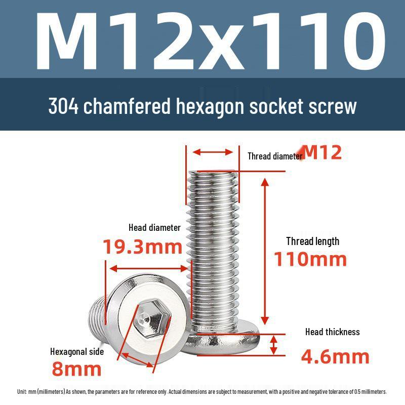 Yigu 304 Stainless Steel M2-M12 Countersunk Flat Head Hex Screw for Furniture & Cabinets