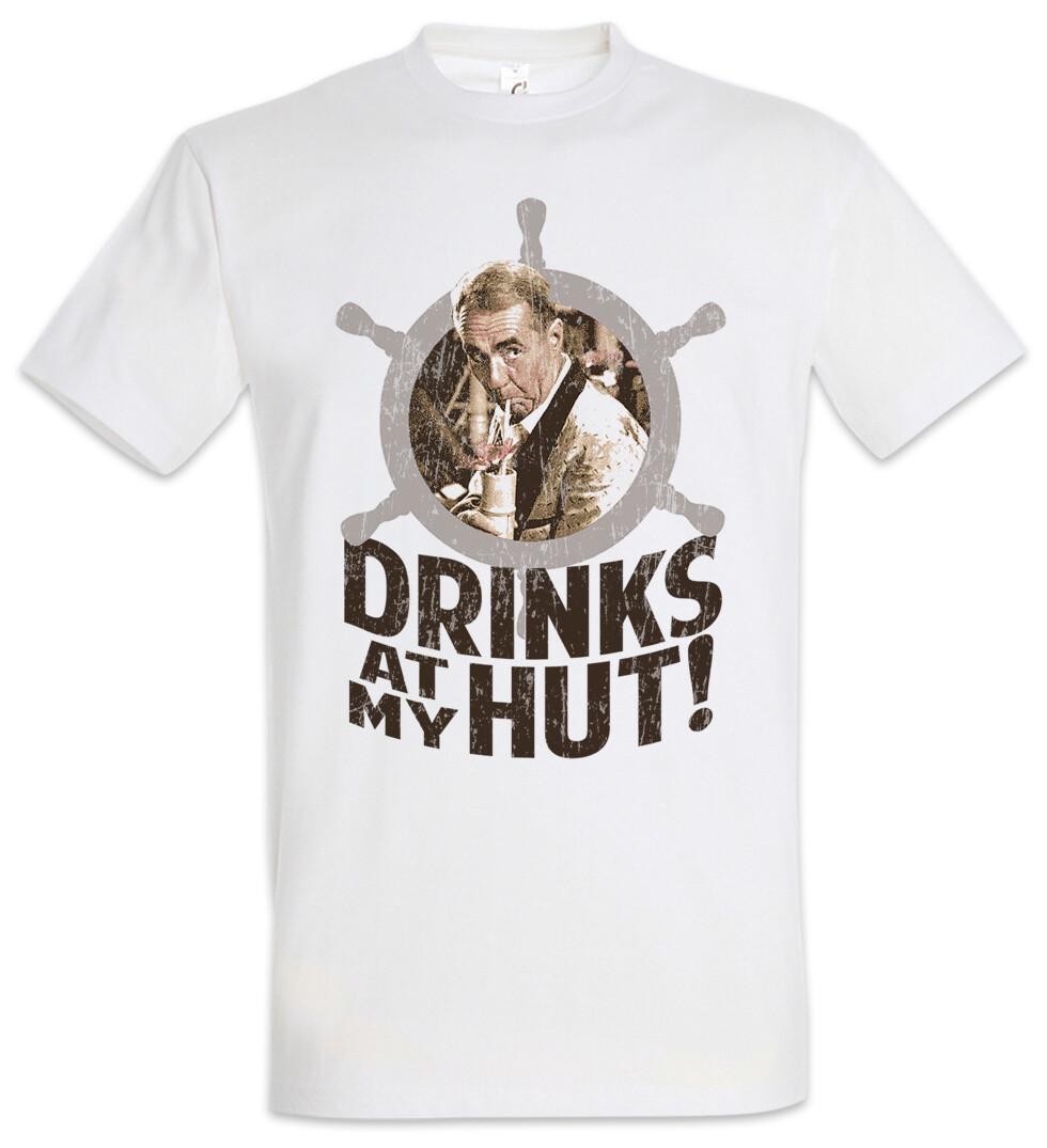 

Drinks At My Hut T-Shirt Mens Womens Tees Top Gilligan s Fun Retro Series Island Thurston Howell III 4XL