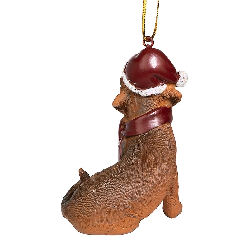 Design Toscano JH576308 Christmas Xmas Dachshund Holiday Dog Ornaments, full color