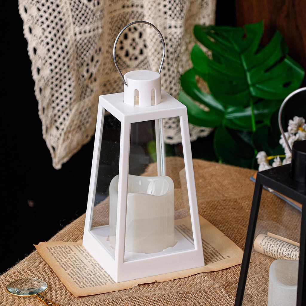 Heißverkaufende trapezförmige große LED-Windlaterne Weihnachtsfeiertag Zuhause Heimdekoration Ornamente LED-Kerze Laterne 11*11*22cm