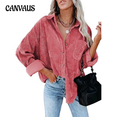 Spring and Autumn Women's Shirt Solid Colour Lapel Pit Stripe Casual Jacket