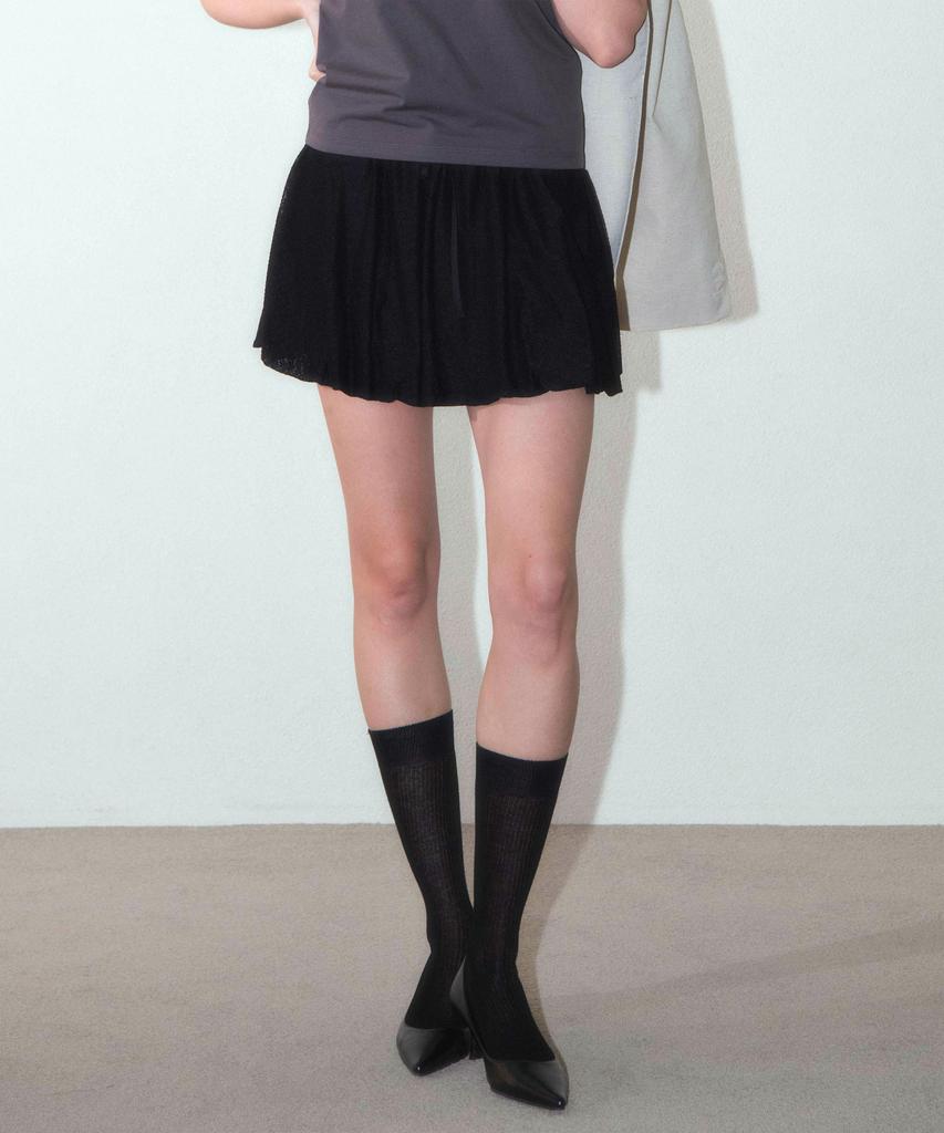 Hauseuobeupondeu Fog Flower Balloon Skirt_Black