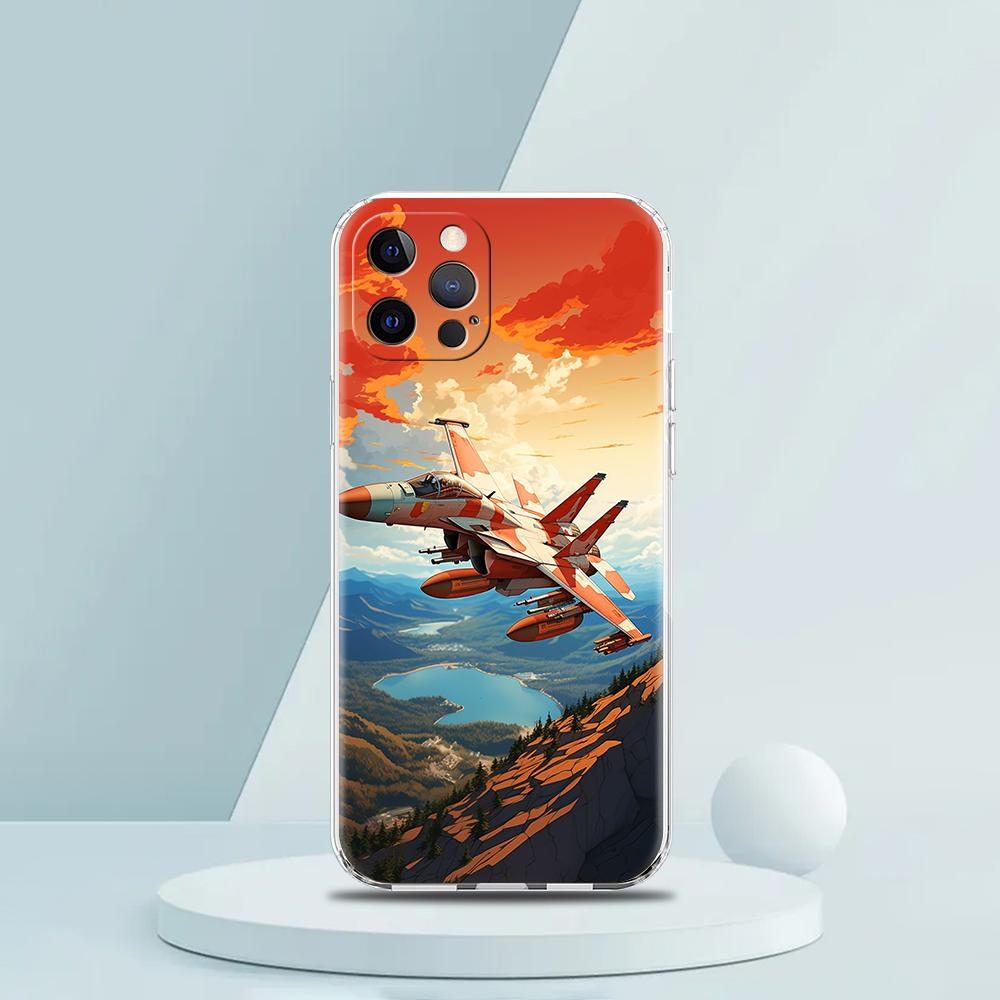 

Sky Jet Fighter Phone Case for iPhone 16 15 14 13 12 Pro Max Transparent Soft for iPhone 11 Pro Max 7 8 Plus XS XR Silicon Shell iPhone 13Pro Max