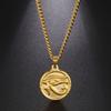 Náhrdelník s přívěskem Oko Hora Ra Udjat Dámský Nerezová ocel Zlatý Silný řetízek Starověký Egypt Amulet Šperky Dárek