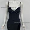 Europäisch-amerikanischer Stil Sexy Tief ausgeschnittenes Bandagen-Abendkleid mit Strasssteinen