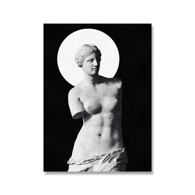 Schwarz-weiße Marmorskulptur, Kunstdrucke, Crying David, Leinwand, klassische Malerei, Wandposter, Bild für Heimdekoration, kein Rahmen