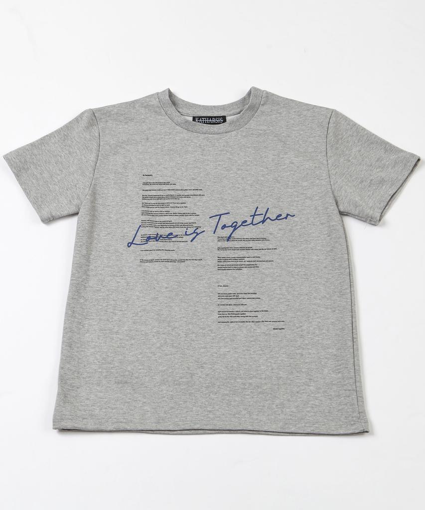 KATHARSIS Love Is Together Lettering T-Shirt Gray One Size