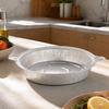 Disposable Round Aluminum Foil Pans with Handles, for Oven and Fryer, Baking and Grilling Fish and Meat