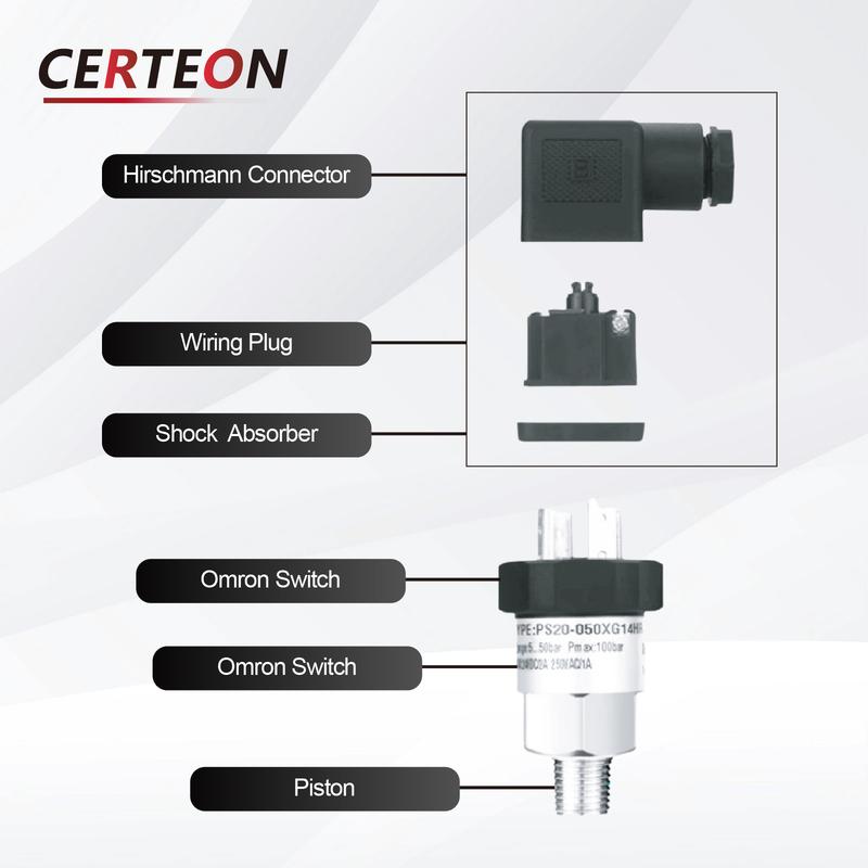 Adjustable Mechanical Pressure Switch Hydraulic Oil Water Pump Air Compressor Stainless Steel Diaphragm Type