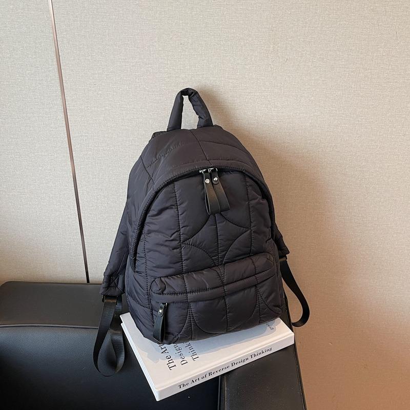 

Student class backpack new large-capacity travel commuting versatile leisure high-end cotton bag чорний