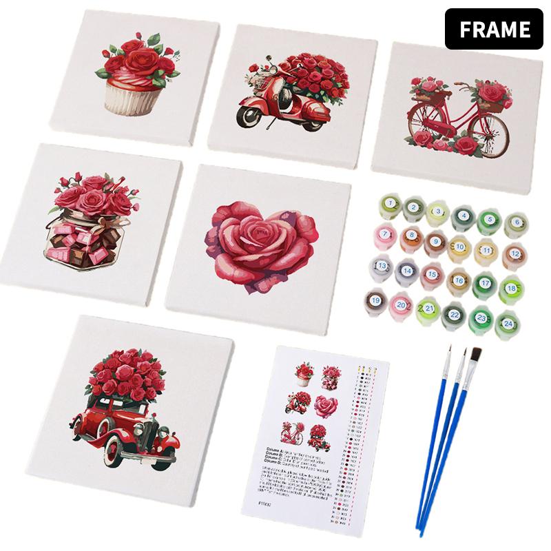 Innrammet Mal etter tall-sett for voksne 6-pakning 9-pakning Mal etter tall-sett for voksne nybegynnere