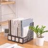File Storage Box Lightweight Magazine File Holder Desk Organizer with 4 Vertical Compartments File Box Removable Bookend