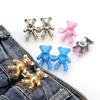 2Pcs Adjustable Jean Button Pins, Bear Shaped Waist Tightener Instant Jean Buttons for Jeans Pants, No Sewing Required