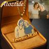 Atoztide Engrave Picture Custom Name Necklace for Women Stainless Steel Jewelry Pendant Choker Chain Personalized Family Gift