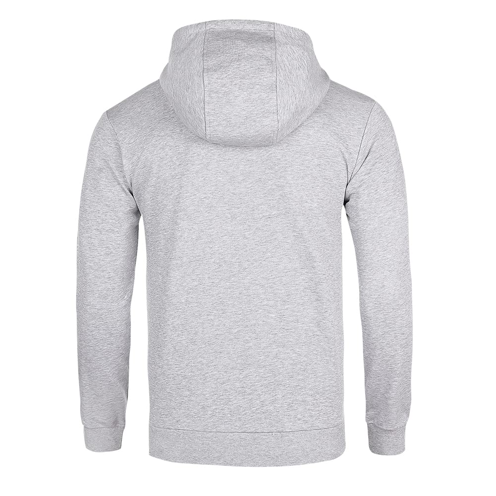 Kelme Zip-Up Hoodie, Soccer Training Jacket, Fitness Sweatshirt, Casual (Gray, Size S)