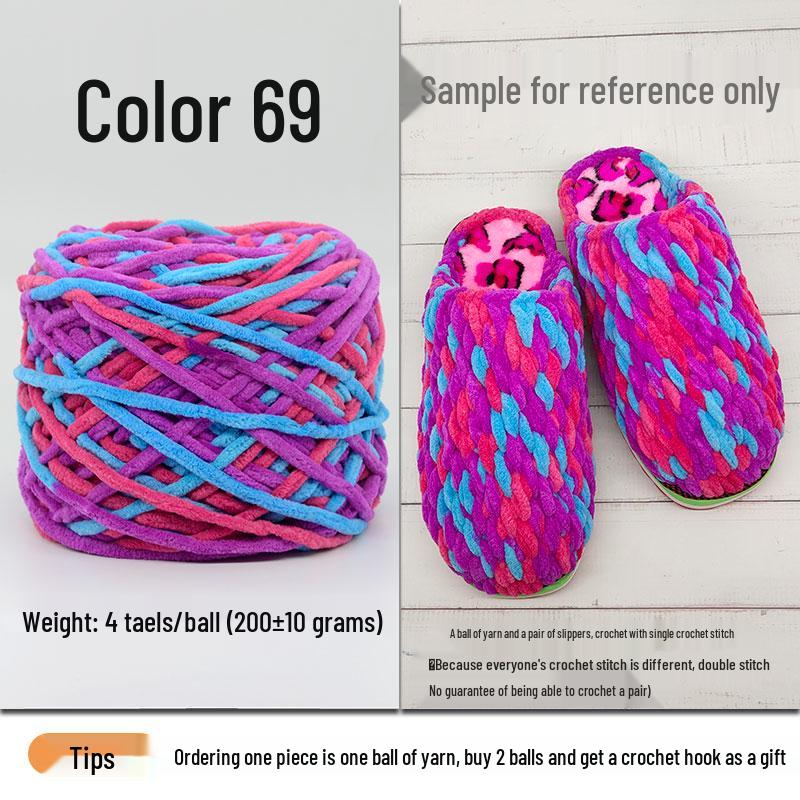 Plush Wool Yarn for Hand-Knitted Crochet Shoes & Slippers