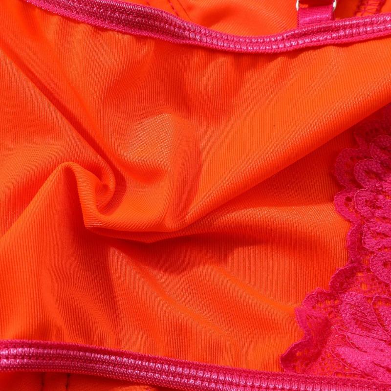 Top Corsetto in Rete di Pizzo con Spalline Sottili Bustier Crop Top