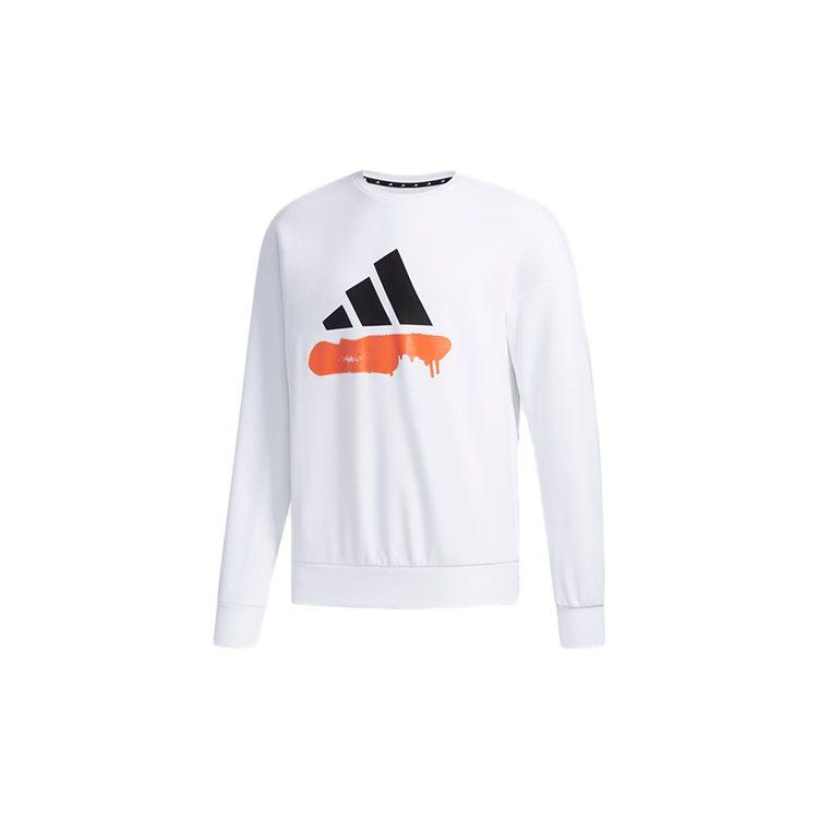 Adidas Sweatshirts Men's White Crew Neck Moderate Regular FM9406