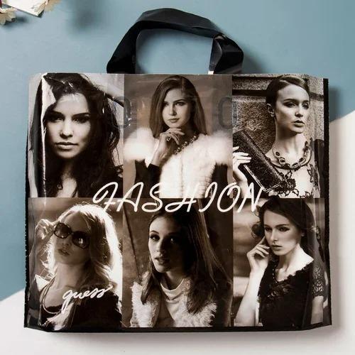 50pcs Plastic Handbag Clothing Store Shopping Packaging Gift Storage Portable Color Shop Universal Bags for Business Pocket