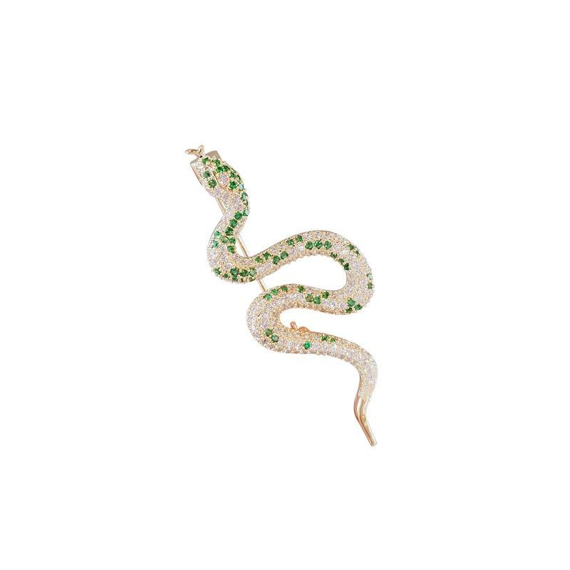 1Pc Delicate Snake Brooch for Men Women Inlaid Zircon Snake Animal Brooches Pins Jewelry Trendy Accessories Party Gifts