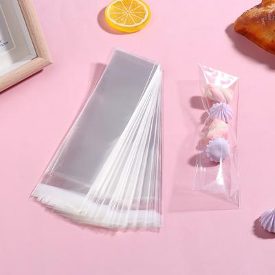 100Pcs Clear Self Sealing Long Candy Treat Bags 5X20Cm Pretzel Rod Bags Resealable Bag For Packaging Candy Gifts Favors
