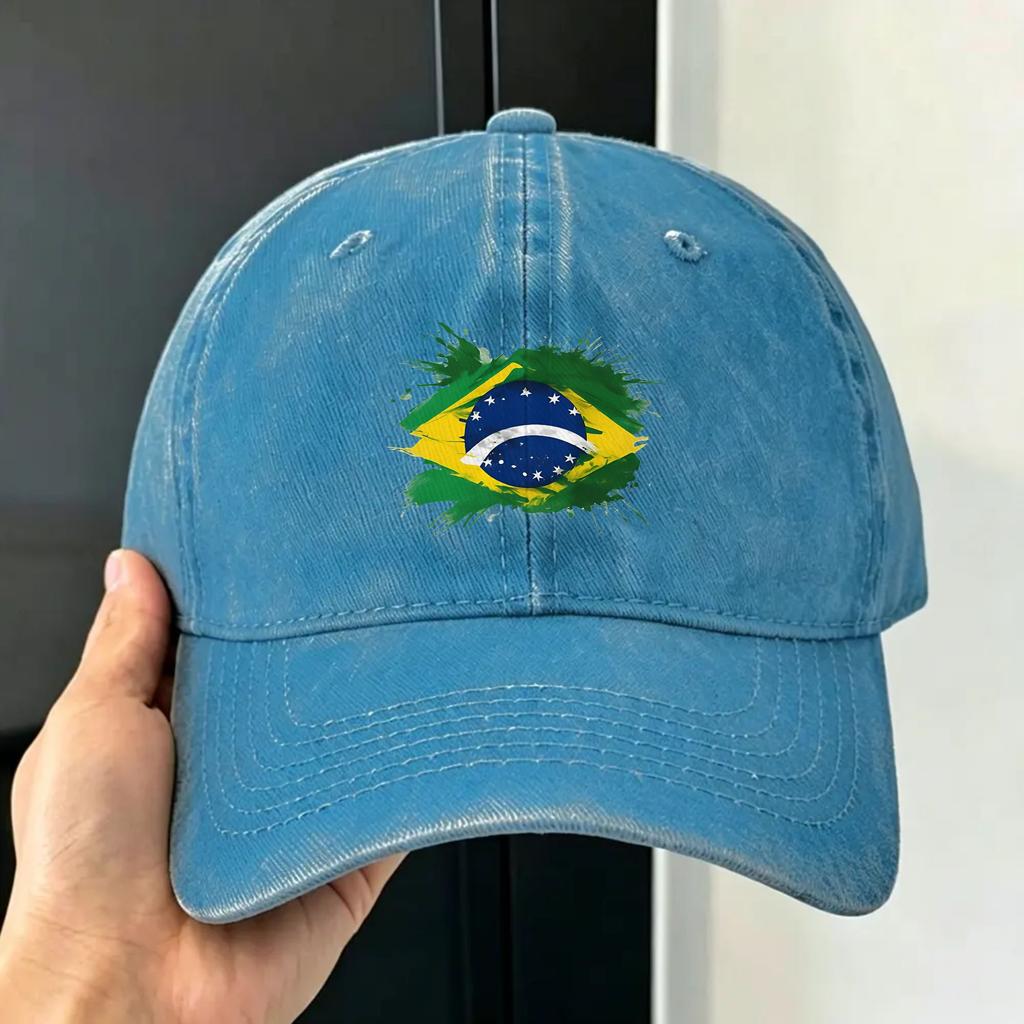 Berretto da Baseball Estivo Brasile Sole Vendita all'Ingrosso Personalizzato Fai-da-te Lavato Cappellino Trucker Unisex Adulto Classico Outdoor Palestra Berretti da Baseball