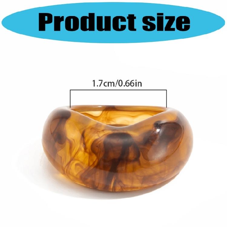 Artistic Curved V Shape Statement Ring Lightweight Resin Construction Graduated Color Unisex Jewelry Accessory