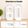 60 Light Up Numbers Vintage LED Large Birthday Decor for 60th Anniversary Party Battery Powered Home Decor