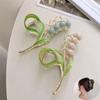 Elegant Tulip Hair Claws Headwear For Women Girls Trendy Ponytail Claw Clip Ornament Bell Orchid Hair Accessories Heawear Tiara