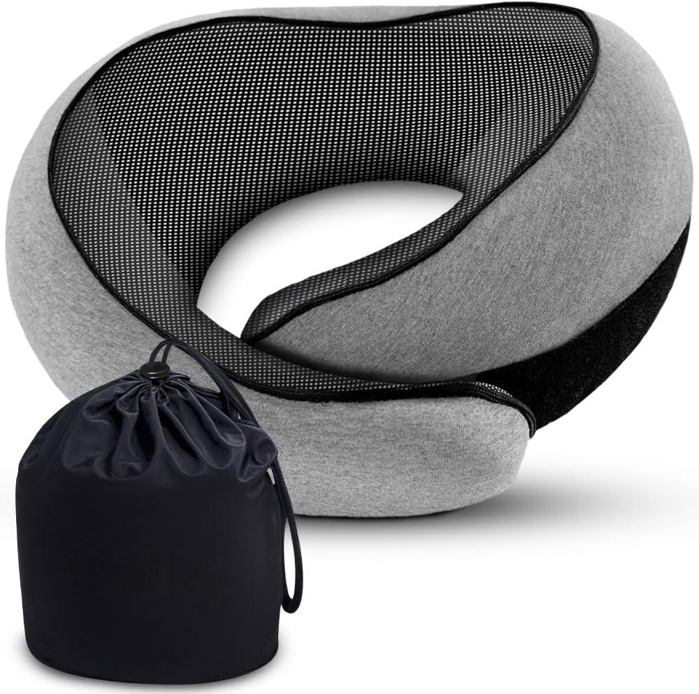 U-Shaped Memory Foam Neck Pillow: Comfortable, Portable Support for Travel