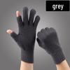 Thickened Velvet Two-Finger Woolen Winter Gloves for Men & Women, Warm & Elastic for Outdoor Driving