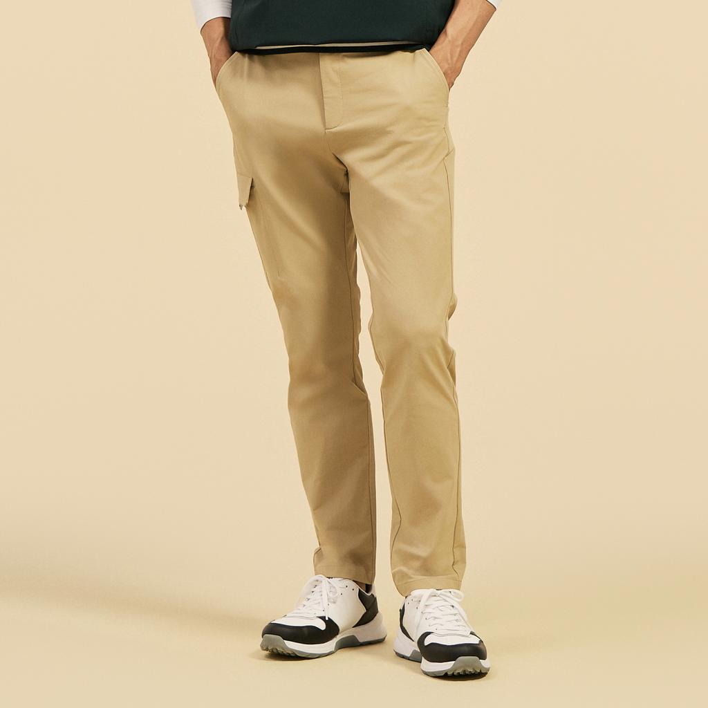CHALLENGER Men'S Textured One-Pocket Cargo Pants Beige