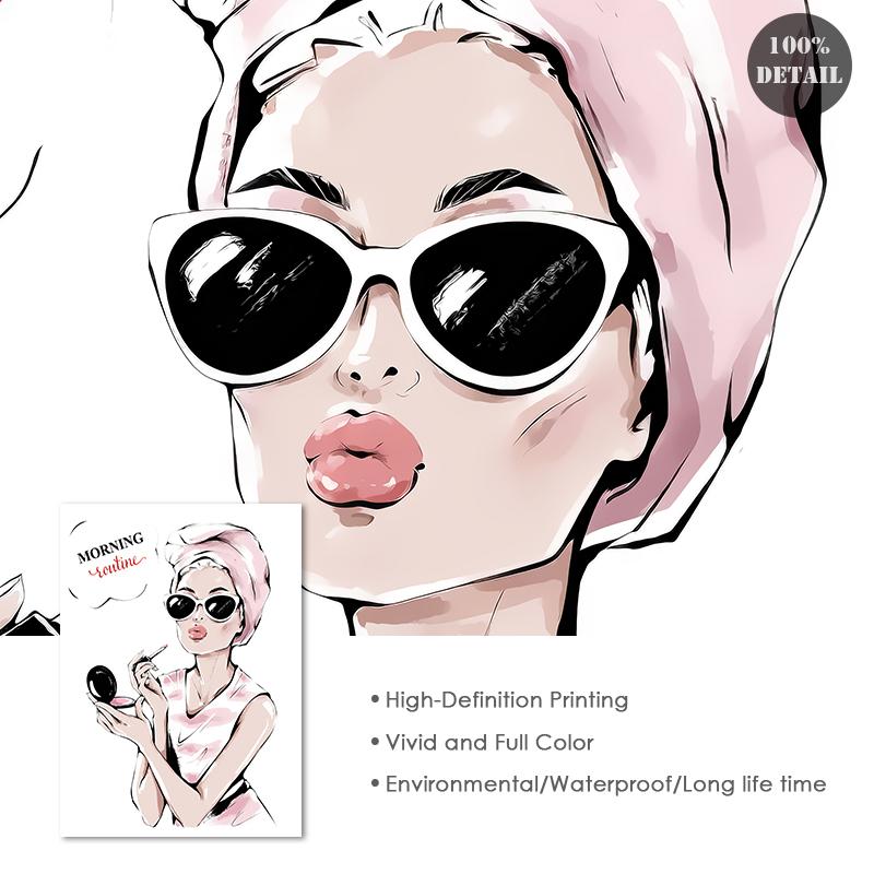 Pink Fashion Wall Posters Perfume Makeups Canvas Painting Wall Art Modern Nails Print Pictures Nordic Girl Bedroom Home Decor