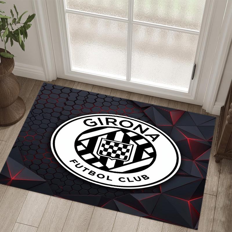 Girona FC Design Crystal Velvet Carpet Cozy Non?Slip Printed Rug For Bedroom Living Room Entrance