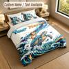 Cat Theme Personalized 3Pcs Bedding Set Custom Text & Name 1 Sheet 2 Pillowcases Household Bedding 1pc