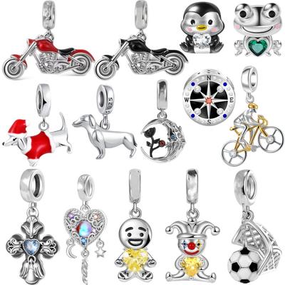 925Silver,Motorcycle,Frog,Dog,Bead Pendant Suitable for European Original Bracelet DIY Accessories Exquisite Jewelry