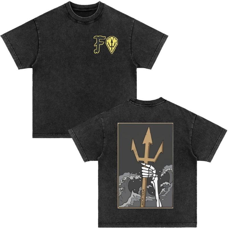Forward Observations Group Be Seeing You Washed Vintage T-shirt Skeleton Graphic Punk Gothic T-Shirts Men Women Oversized Tshirt