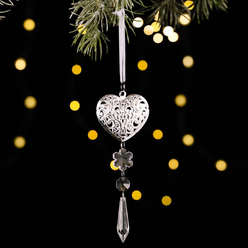 1 Piece Christmas tree decoration acrylic transparent hanging ornament ice crystal pendant snowflake ice crystal iron pendant