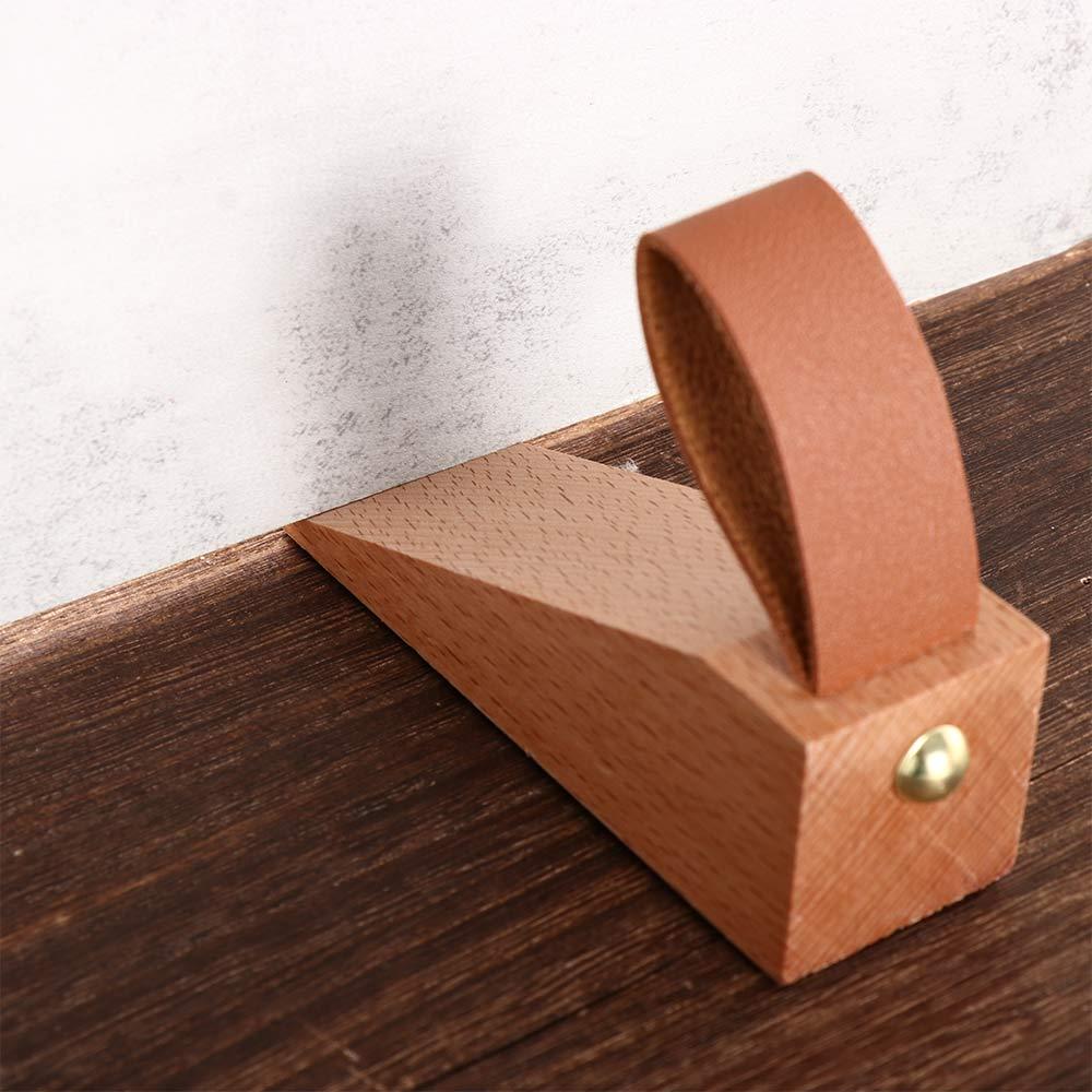 Solid Wood Anti-collision Nail-free For Store Dorm Gate Decor Triangular Wedges Wall Protector Door Stopper Non-Slip Stoper