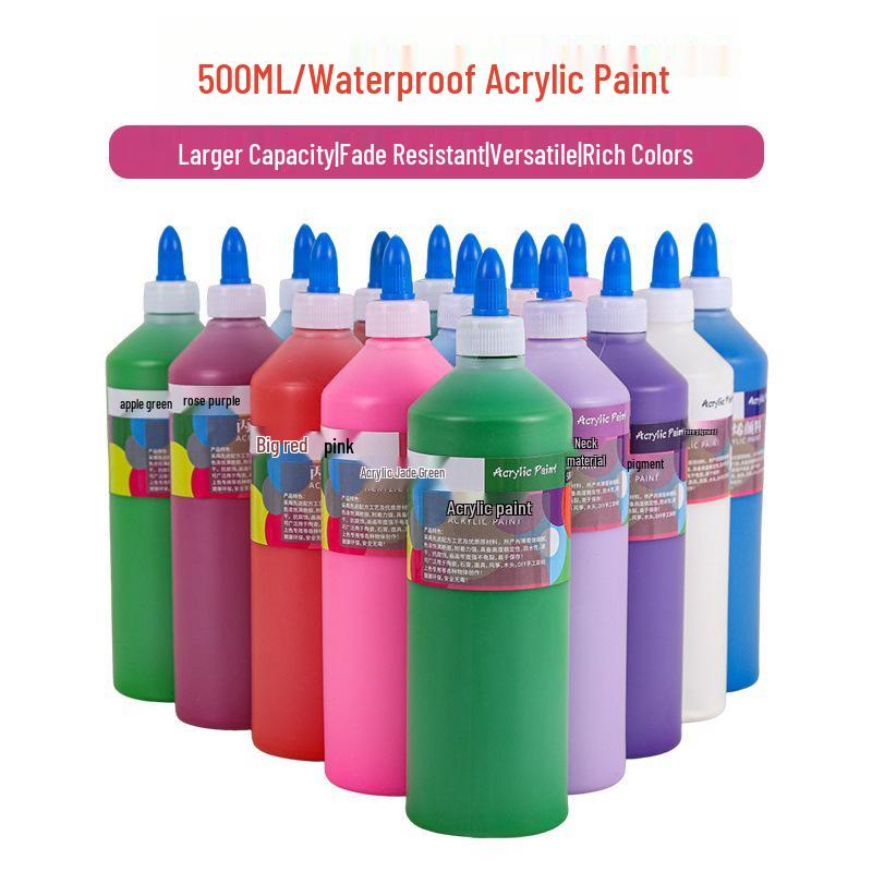 Wasserdichte 500ML Acrylfarbe - Langlebig, Ideal für Strohhut-, Keramik- und Gipsfigurenmalerei