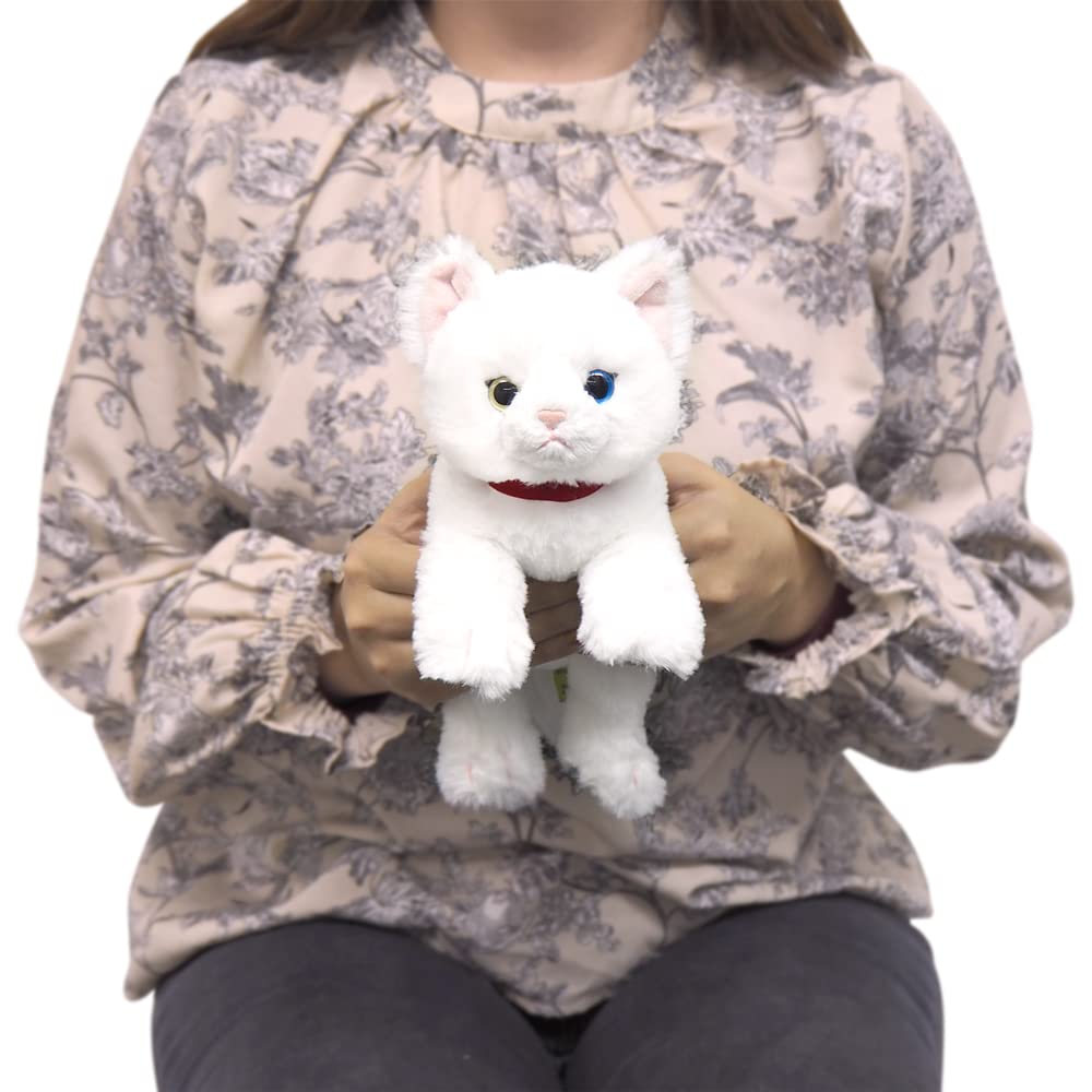 Sunlemon Knee Cat Odd Eye White SS 11 x 12 x 29cm Stuffed Animal P-8042